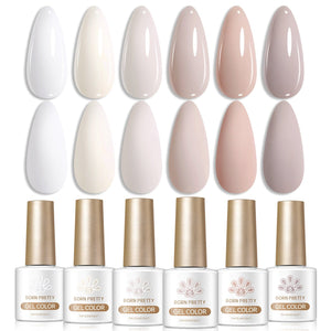 6 Bottles Color Gel Polish Set 7ml Gel Nail Polish BORN PRETTY S52 In Between 