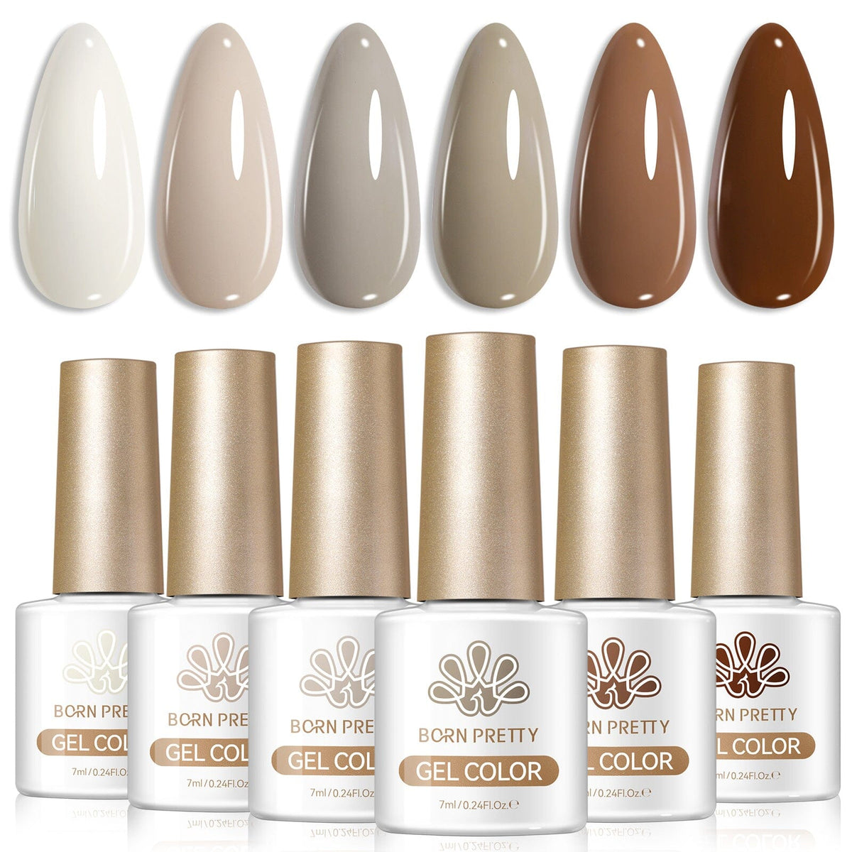 6 Colors Gel Set S53 Haze Mountain 7ml Gel Nail Polish BORN PRETTY 