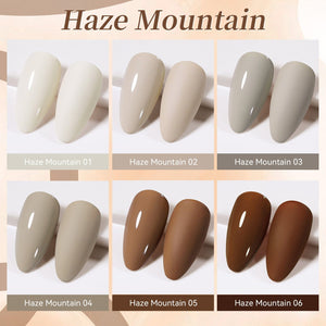 6 Colors Gel Set S53 Haze Mountain 7ml Gel Nail Polish BORN PRETTY 