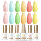 6 Bottles Color Gel Polish Set 7ml Gel Nail Polish BORN PRETTY S55 Muted Flora 