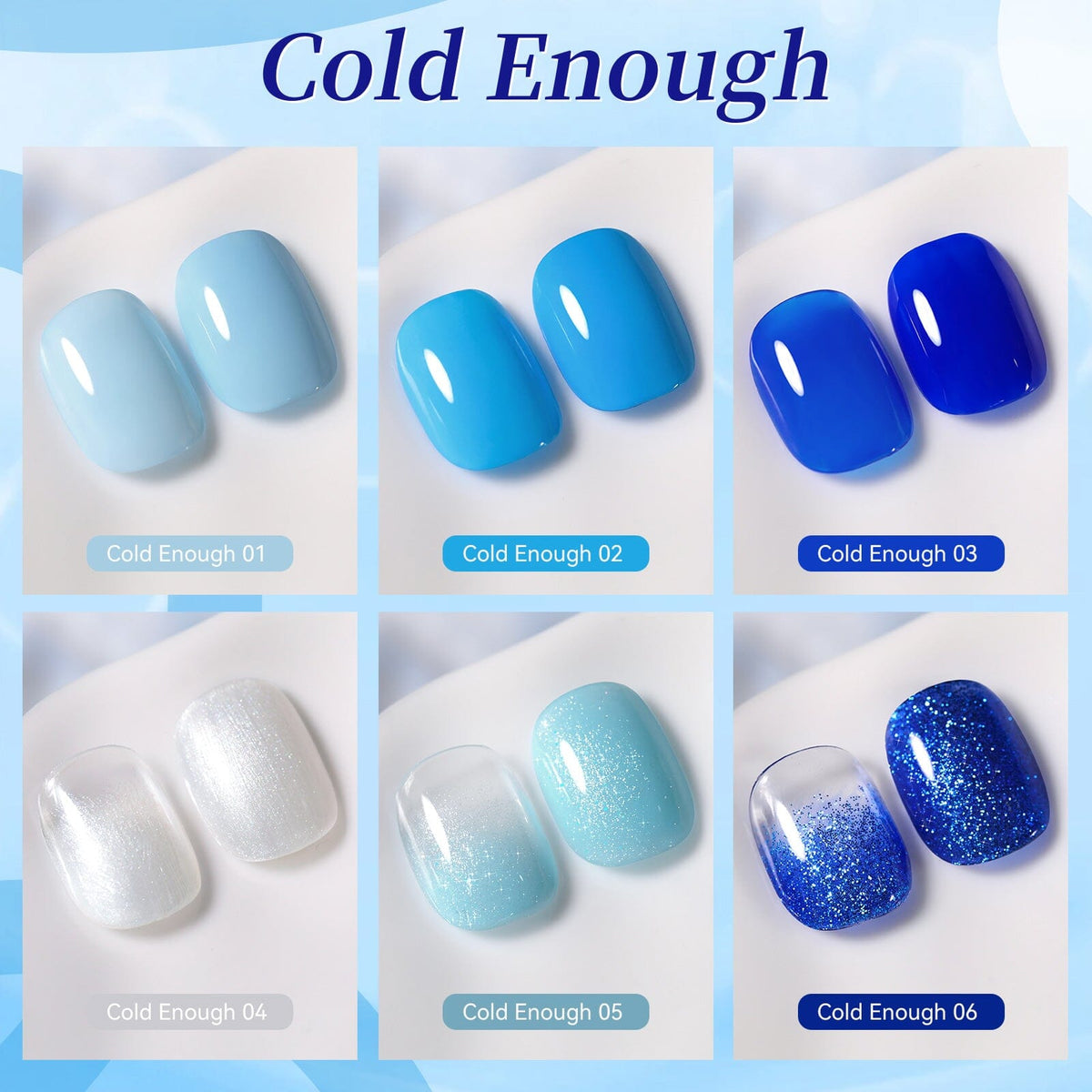 6 Colors Gel Set S57 Cold Enough 7ml Gel Nail Polish BORN PRETTY 