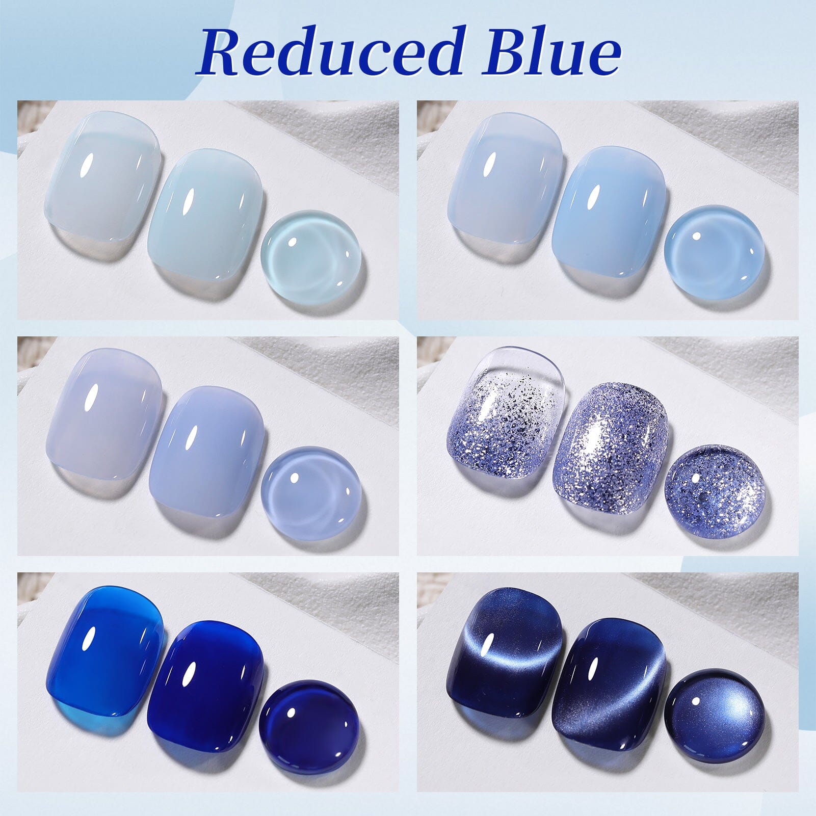 6 Colors Jelly Gel J55 Reduced Blue 7ml Gel Nail Polish BORN PRETTY 
