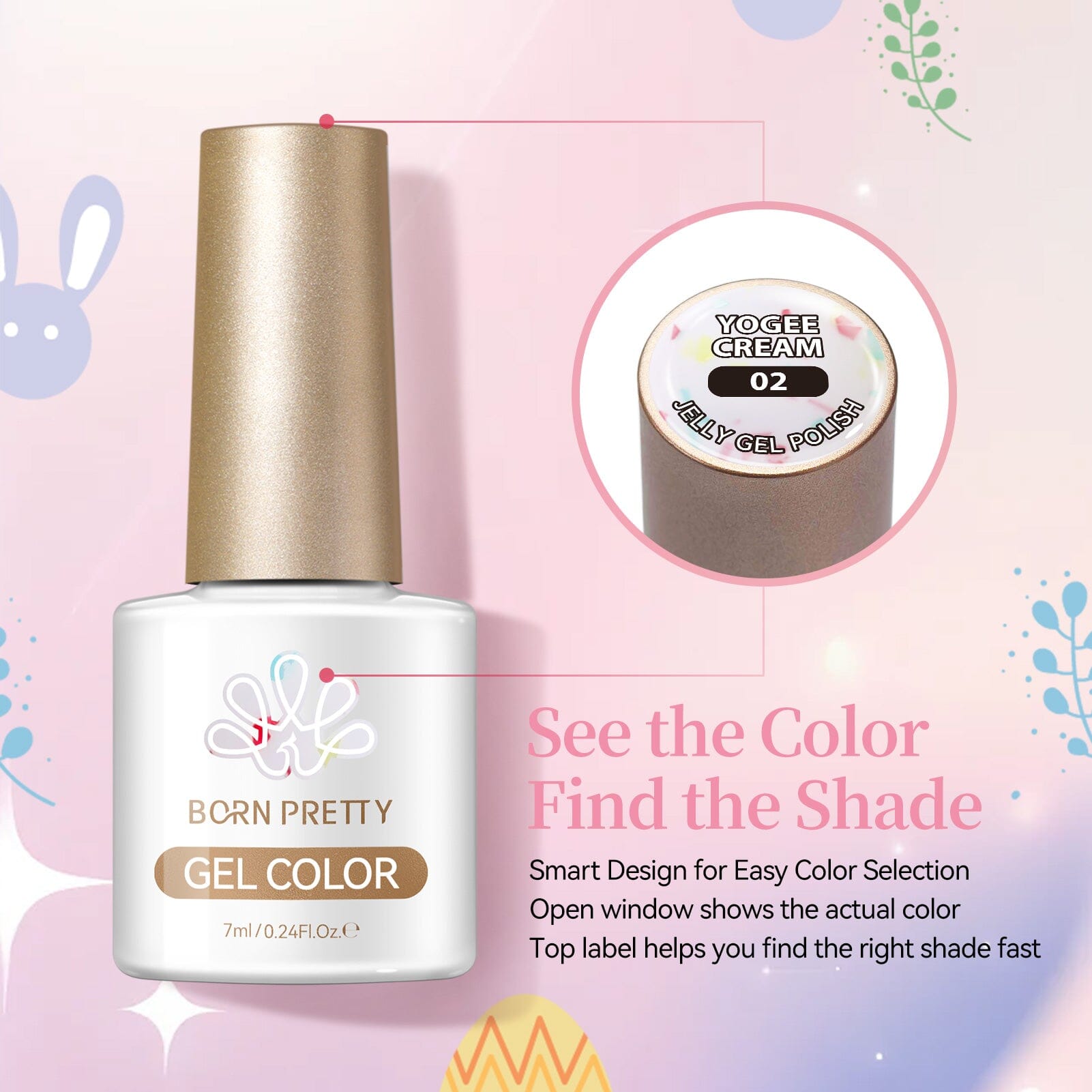 6 Colors Jelly Gel J56 Yogee Cream 7ml Gel Nail Polish BORN PRETTY 