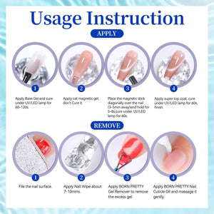 6 Colors Glass Cat Magnetic Gel M57 Holiday Glow 7ml Gel Nail Polish BORN PRETTY 