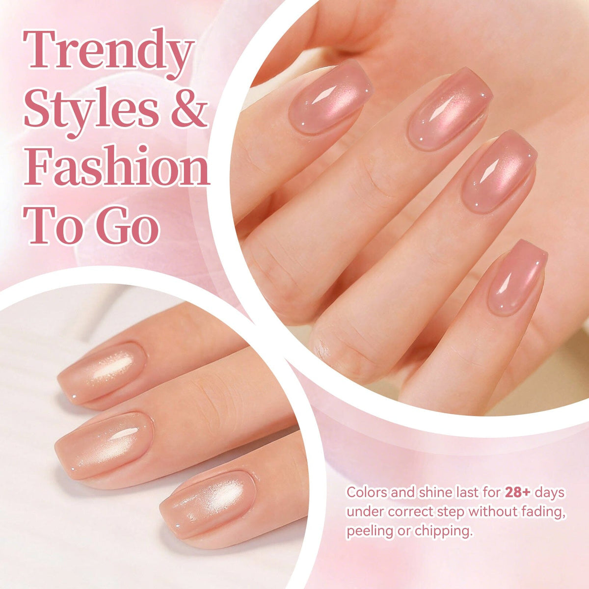 6 Colors Glass Cat Magnetic Gel M58 Peach Coral Sea 7ml Gel Nail Polish BORN PRETTY 