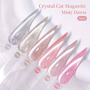 6 Colors Crystal Cat Magnetic Gel M60 Misty Dawn 7ml Gel Nail Polish BORN PRETTY 
