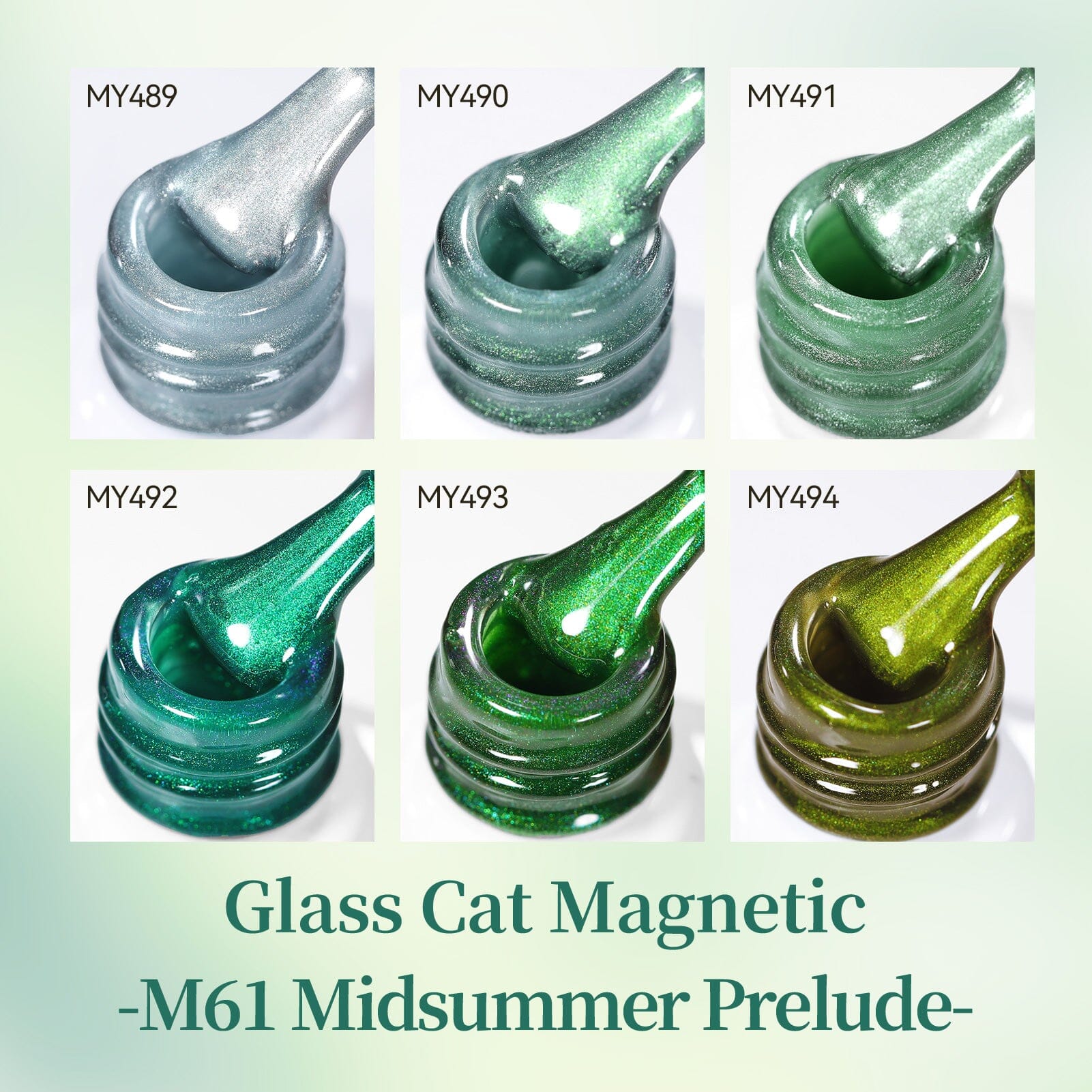 6 Colors Glass Cat Magnetic Gel M61 Midsummer Prelude 7ml Gel Nail Polish BORN PRETTY 
