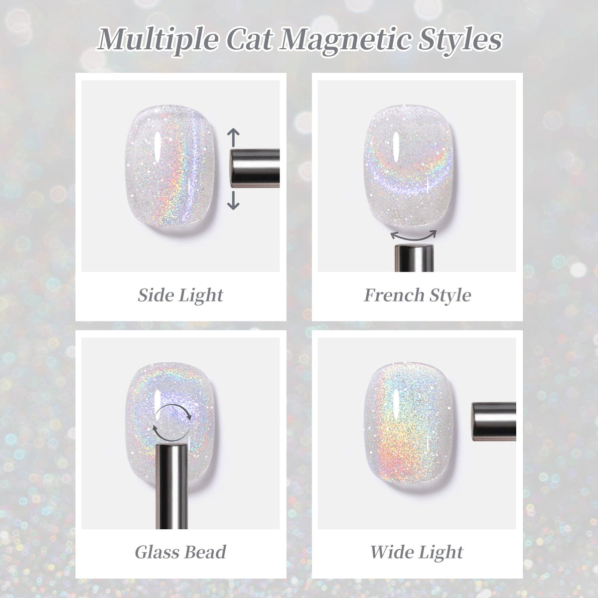 Reflective Cat Magnetic Gel MY495 Fantastic White 15ml Gel Nail Polish BORN PRETTY 