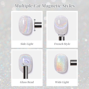 Reflective Cat Magnetic Gel MY495 Fantastic White 15ml Gel Nail Polish BORN PRETTY 