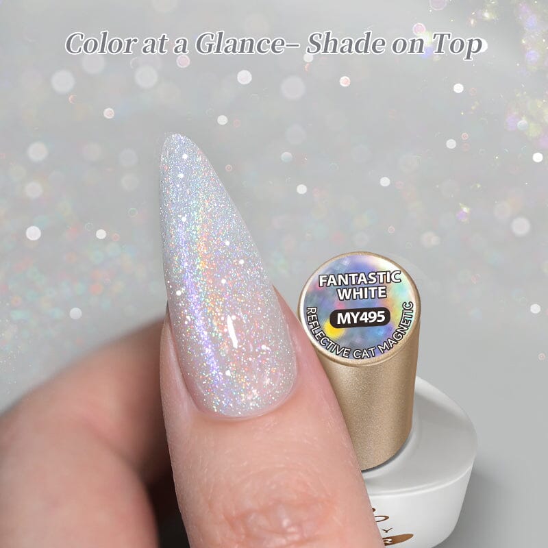Reflective Cat Magnetic Gel MY495 Fantastic White 10ml Gel Nail Polish BORN PRETTY 