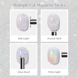 Reflective Cat Magnetic Gel MY495 Fantastic White 10ml Gel Nail Polish BORN PRETTY 