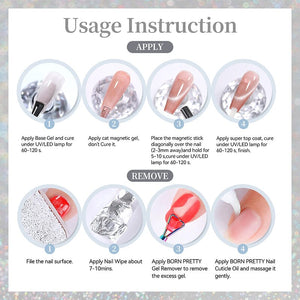 Reflective Cat Magnetic Gel MY495 Fantastic White 10ml Gel Nail Polish BORN PRETTY 