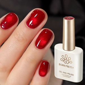 Glass Cat Magnetic Gel MY497 Pomegranate Red 15ml Gel Nail Polish BORN PRETTY 