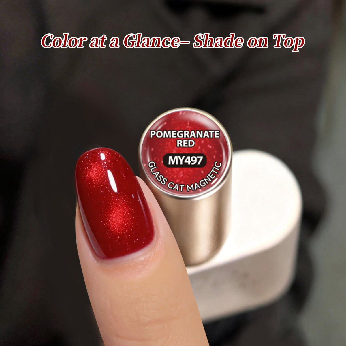 Glass Cat Magnetic Gel MY497 Pomegranate Red 15ml Gel Nail Polish BORN PRETTY 