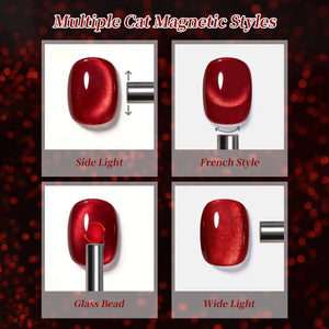 Glass Cat Magnetic Gel MY497 Pomegranate Red 15ml Gel Nail Polish BORN PRETTY 