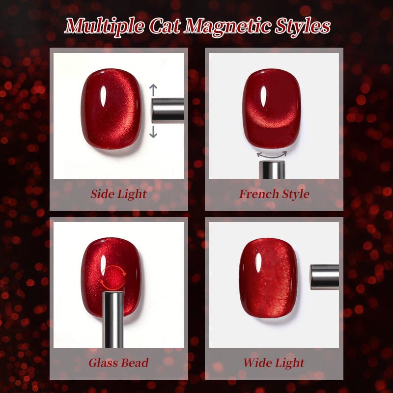 Glass Cat Magnetic Gel MY497 Pomegranate Red 10ml Gel Nail Polish BORN PRETTY 