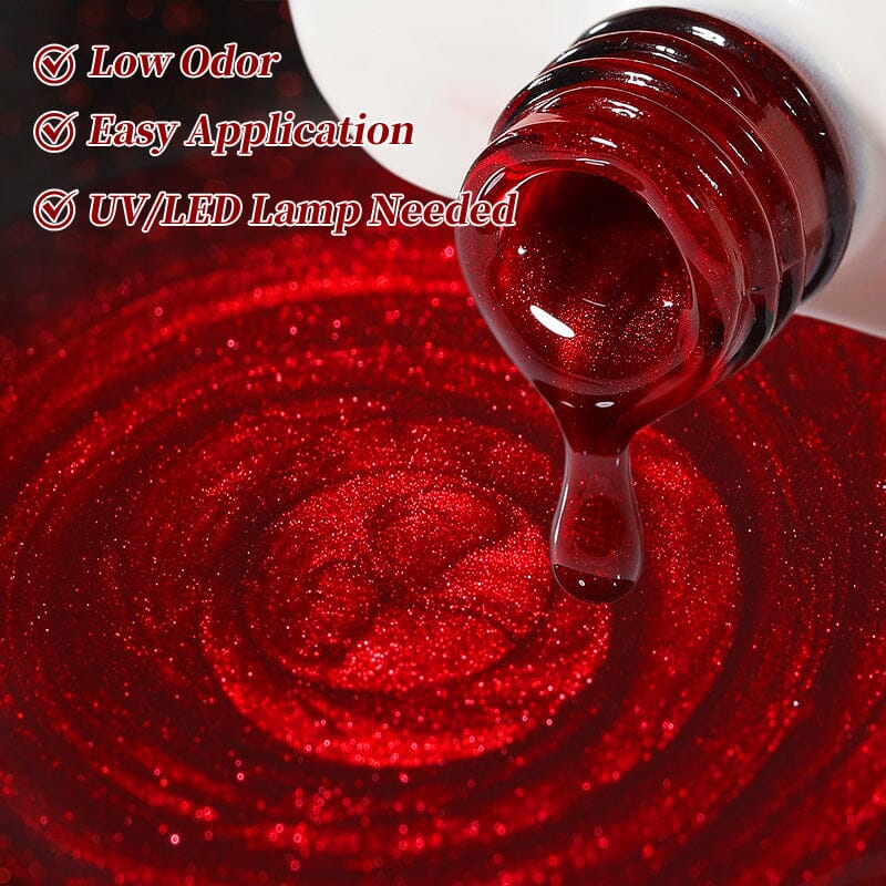Glass Cat Magnetic Gel MY497 Pomegranate Red 10ml Gel Nail Polish BORN PRETTY 