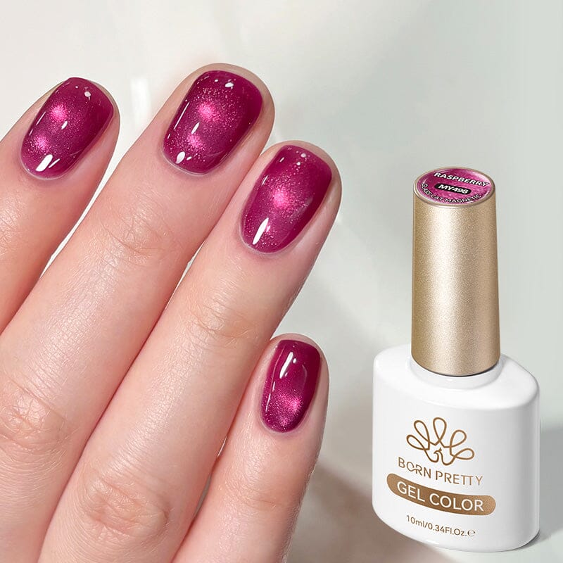 Glass Cat Magnetic Gel MY498 Raspberry 10ml Gel Nail Polish BORN PRETTY 