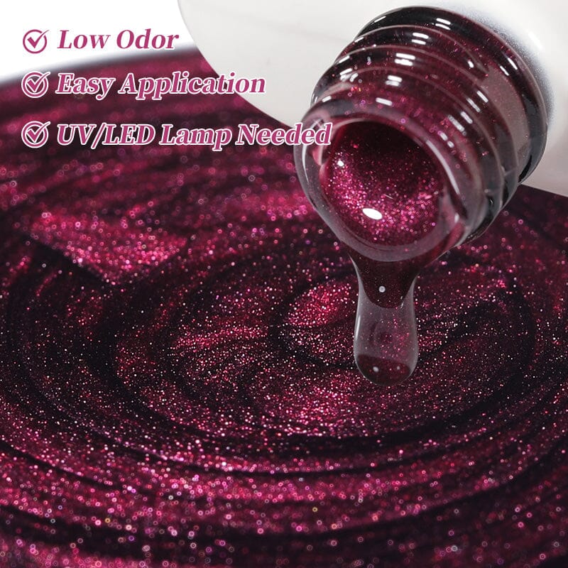 Glass Cat Magnetic Gel MY498 Raspberry 10ml Gel Nail Polish BORN PRETTY 