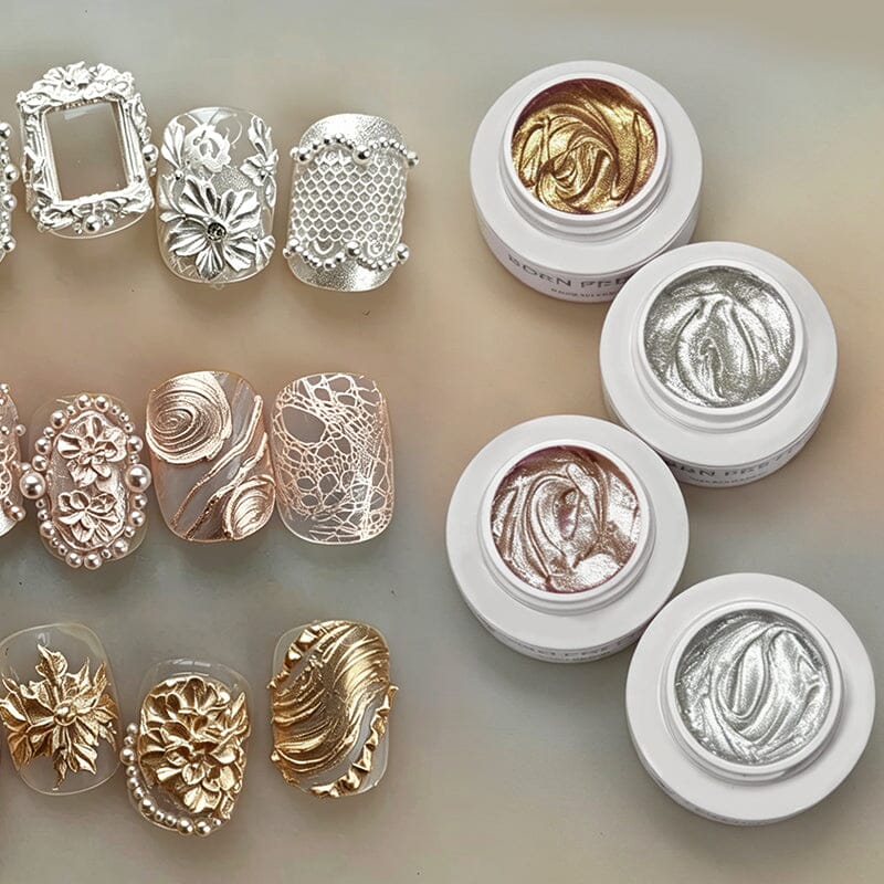 3D Metal Painting Gel 5ml Gel Nail Polish BORN PRETTY 4 Colors 