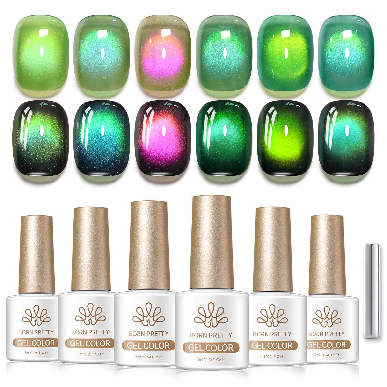 6 Colors Colored Cat Magnetic Gel M63 Aletau 7ml Gel Nail Polish BORN PRETTY 
