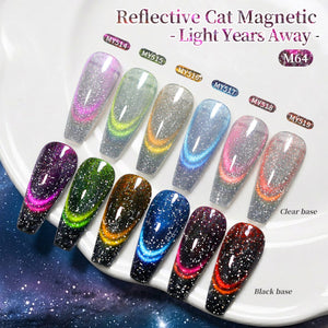 6 Colors Reflective Cat Magnetic Gel M64 Light Years Away 7ml Gel Nail Polish BORN PRETTY 