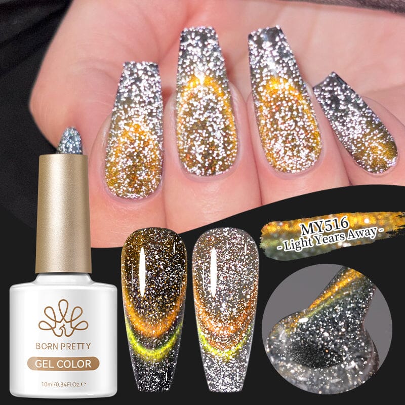 Reflective Cat Magnetic Gel MY516 Light Years Away 10ml Gel Nail Polish BORN PRETTY 