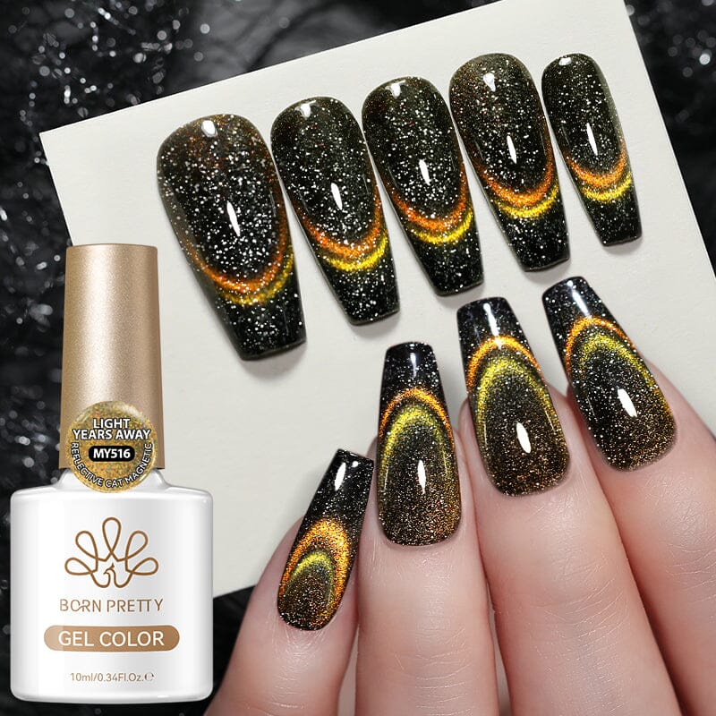 Reflective Cat Magnetic Gel MY516 Light Years Away 10ml Gel Nail Polish BORN PRETTY 