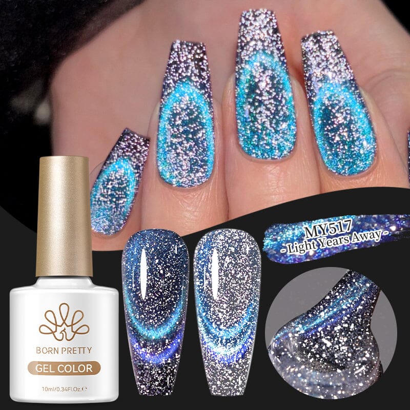 Reflective Cat Magnetic Gel MY517 Light Years Away 10ml Gel Nail Polish BORN PRETTY 