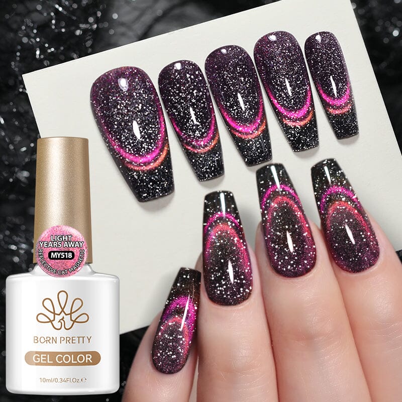 Reflective Cat Magnetic Gel MY518 Light Years Away 10ml Gel Nail Polish BORN PRETTY 