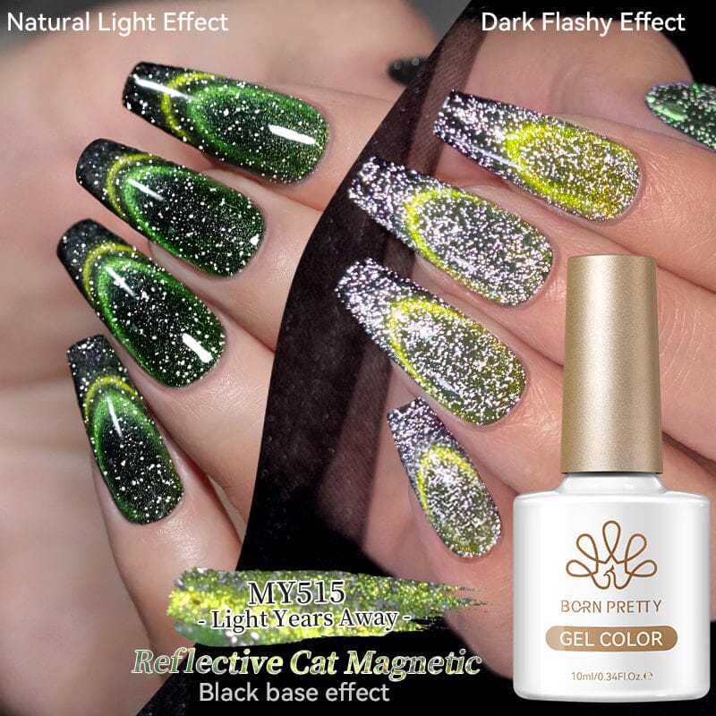 Reflective Cat Magnetic Gel MY515 Light Years Away 10ml Gel Nail Polish BORN PRETTY 