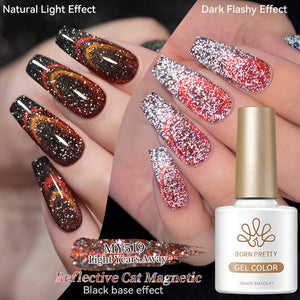 Reflective Cat Magnetic Gel MY519 Light Years Away 10ml Gel Nail Polish BORN PRETTY 