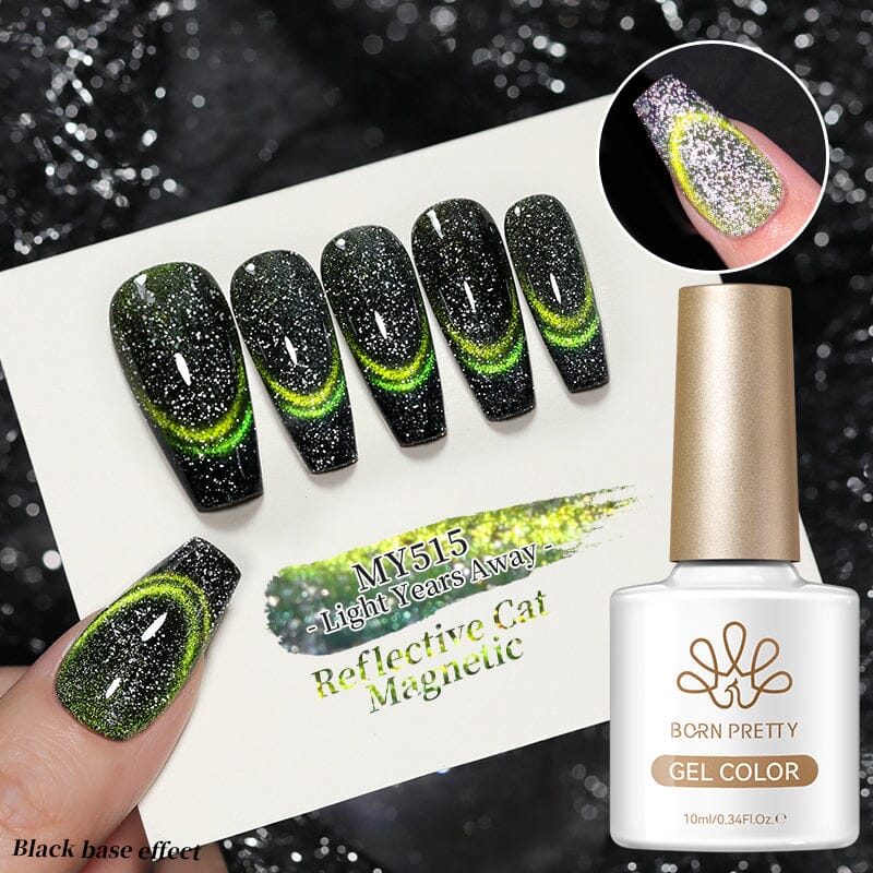Reflective Cat Magnetic Gel MY515 Light Years Away 10ml Gel Nail Polish BORN PRETTY 