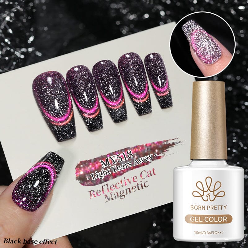 Reflective Cat Magnetic Gel Light Years Away 10ml Gel Nail Polish BORN PRETTY MY518 