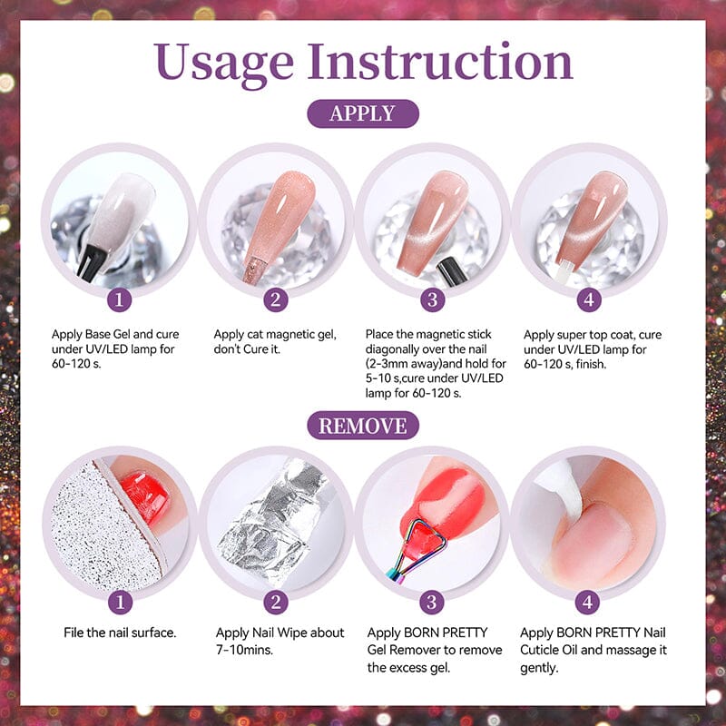 Reflective Cat Magnetic Gel MY515 Light Years Away 10ml Gel Nail Polish BORN PRETTY 