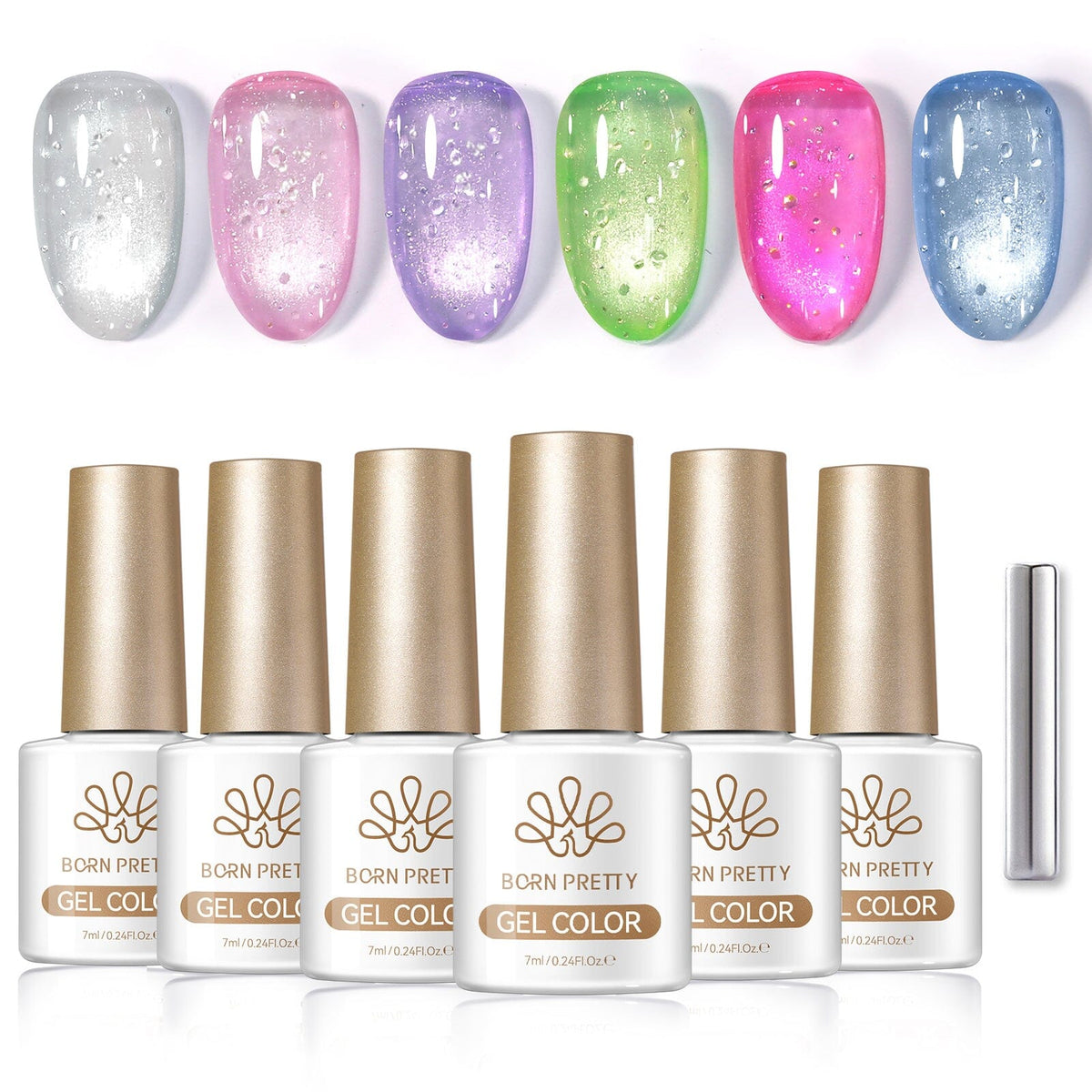 6 Colors Cat Magnetic Gel Polish Set 7ml Gel Nail Polish BORN PRETTY M65 Bubbly 
