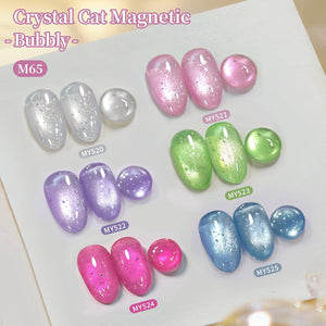 6 Colors Crystal Cat Magnetic Gel M65 Bubbly 7ml Gel Nail Polish BORN PRETTY 