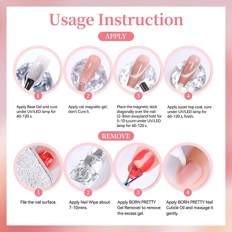 Colored Cat Magnetic Gel MY527 Peach Fizz 10ml Gel Nail Polish BORN PRETTY 