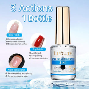 Base Top Strengthener 3 In 1 12ml Nail Polish LILYCUTE 