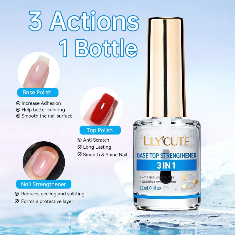 Base Top Strengthener 3 In 1 12ml Nail Polish LILYCUTE 