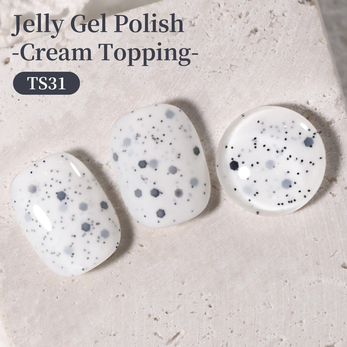 Sequins Jelly Gel TS31 Cream Topping 15ml Gel Nail Polish BORN PRETTY 