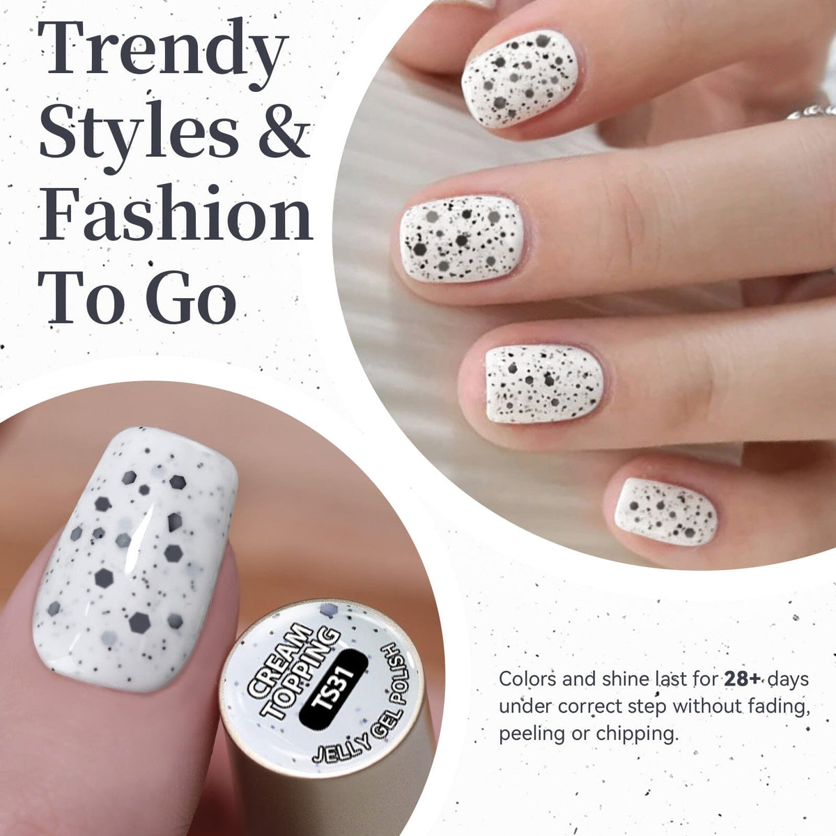 Sequins Jelly Gel TS31 Cream Topping 15ml Gel Nail Polish BORN PRETTY 