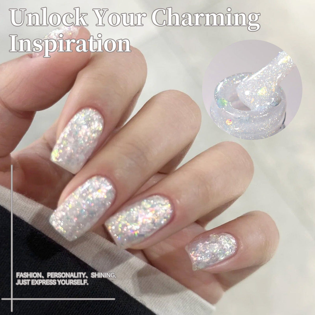 Sequins Jelly Gel JN92 Elven Light 10ml Gel Nail Polish BORN PRETTY 