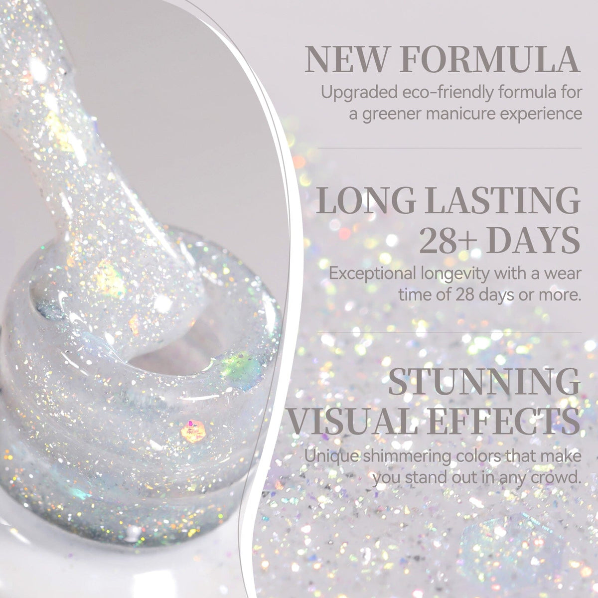 Sequins Jelly Gel JN92 Elven Light 10ml Gel Nail Polish BORN PRETTY 