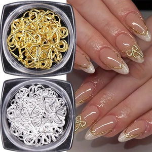 20pcs Bowknot Alloy Nail Decorations #03 Rose Gold Clearance No Brand 