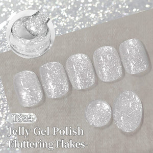 Jelly Gel TS34 Fluttering Flakes 10ml Gel Nail Polish BORN PRETTY 
