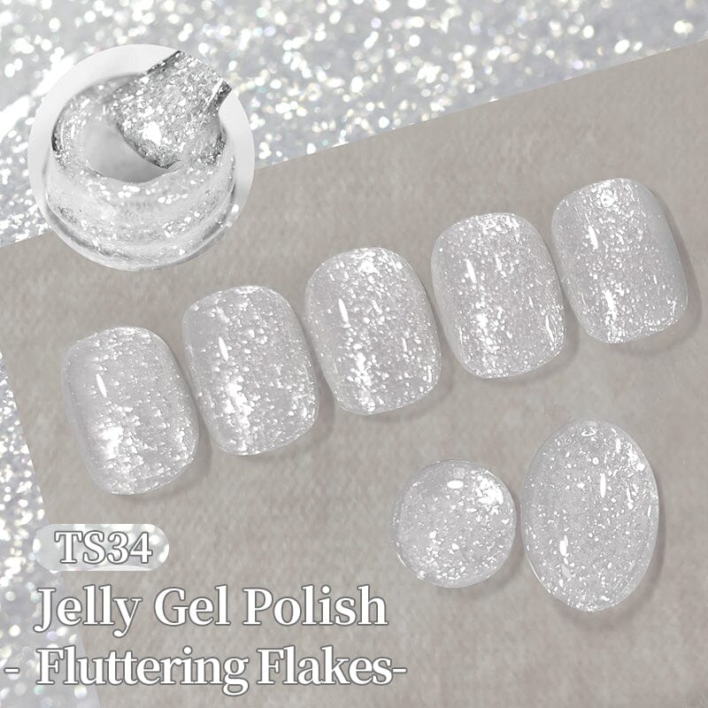 Jelly Gel TS34 Fluttering Flakes 10ml Gel Nail Polish BORN PRETTY 