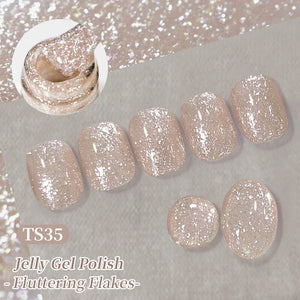 Jelly Gel TS35 Fluttering Flakes 10ml Gel Nail Polish BORN PRETTY 