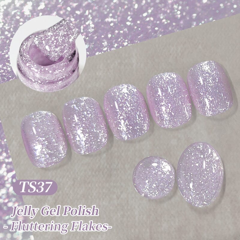 Jelly Gel TS37 Fluttering Flakes 10ml Gel Nail Polish BORN PRETTY 