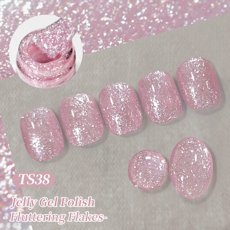Jelly Gel TS38 Fluttering Flakes 10ml Gel Nail Polish BORN PRETTY 